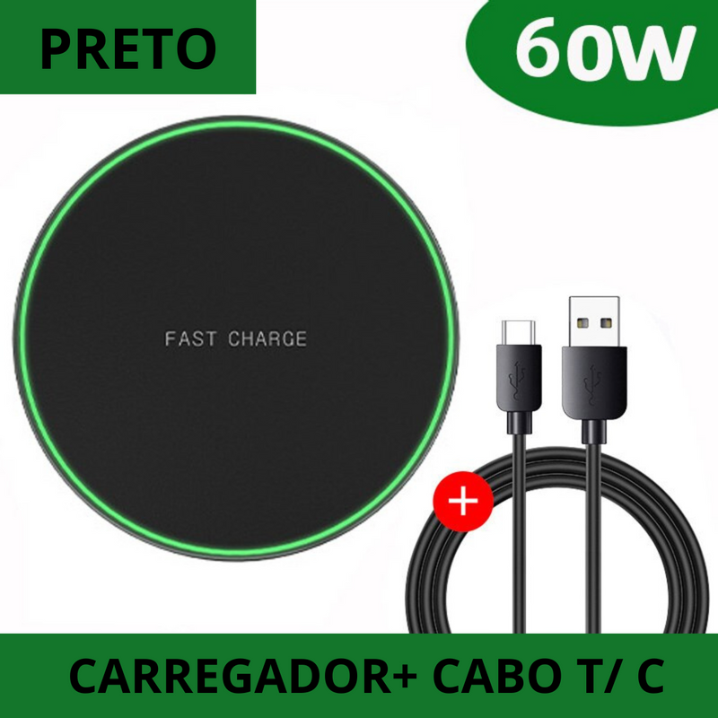 Carregador Sem Fio Fast Charger 60W